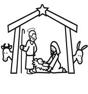 coloriage creche noel